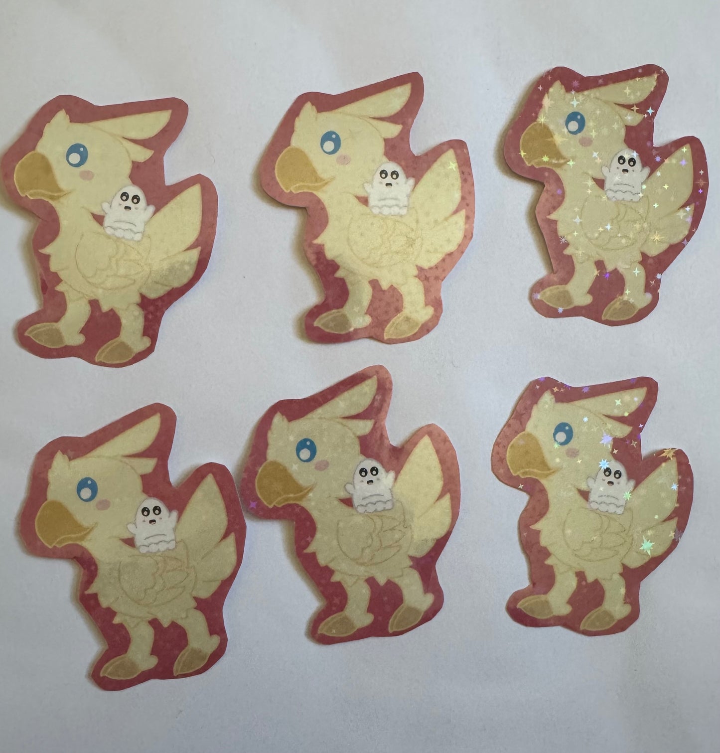 Riding Chicken and Ghost Friend Sparkly Vinyl Sticker