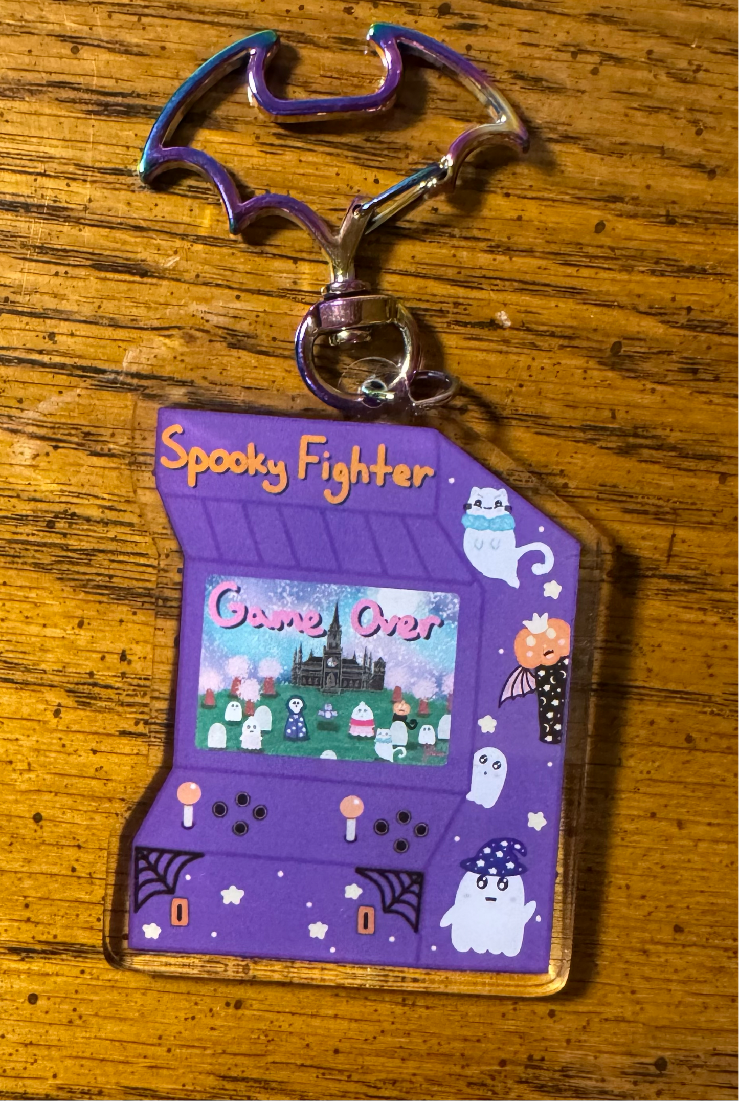 Spooky Fighter Game Machine Acrylic Keychain