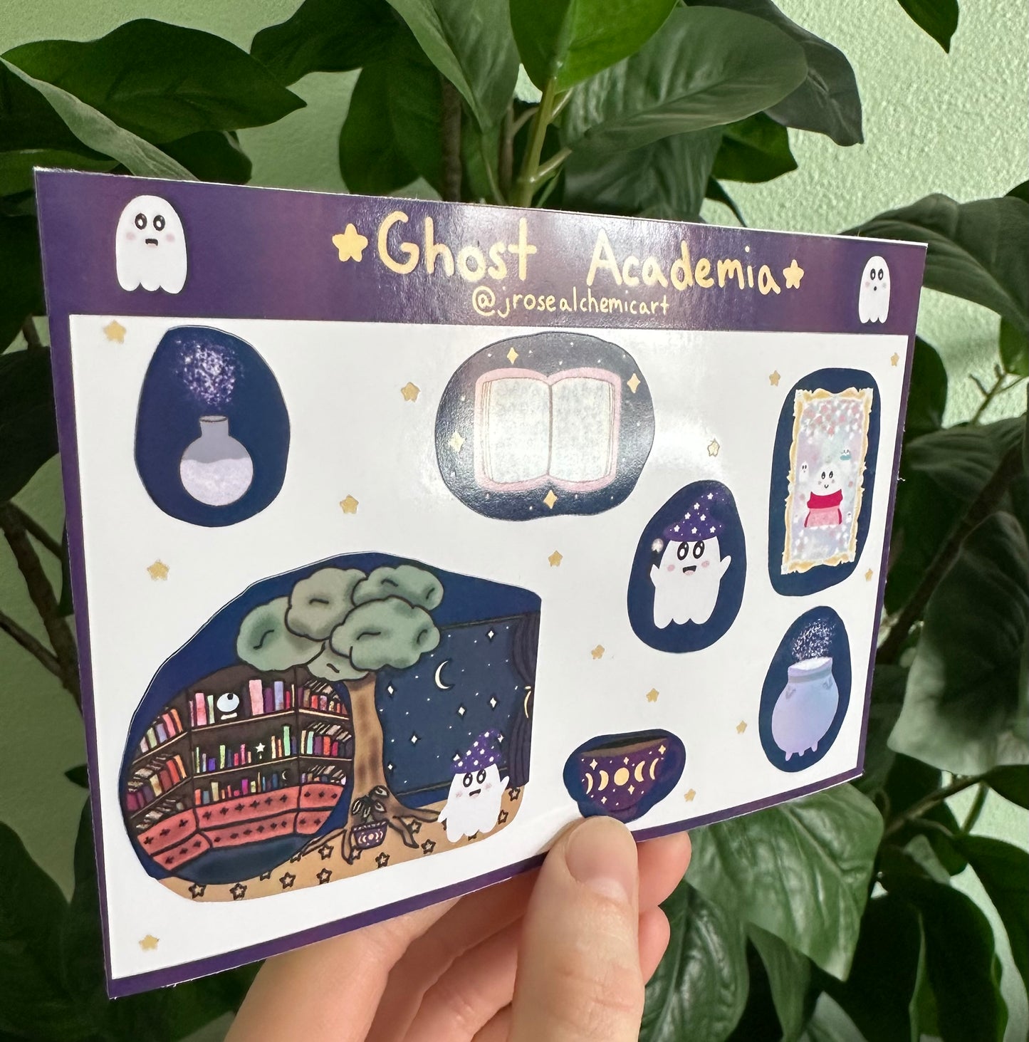 Ghost Academia White Glossy Sticker Sheet