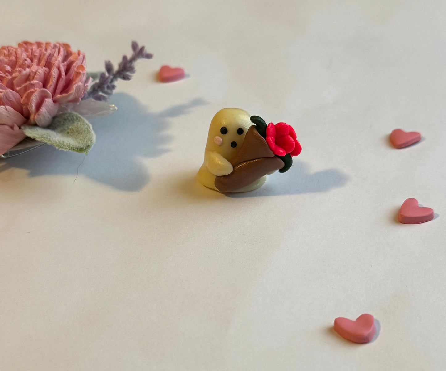 Clay Flower Bouquet Ghost Desk Friend