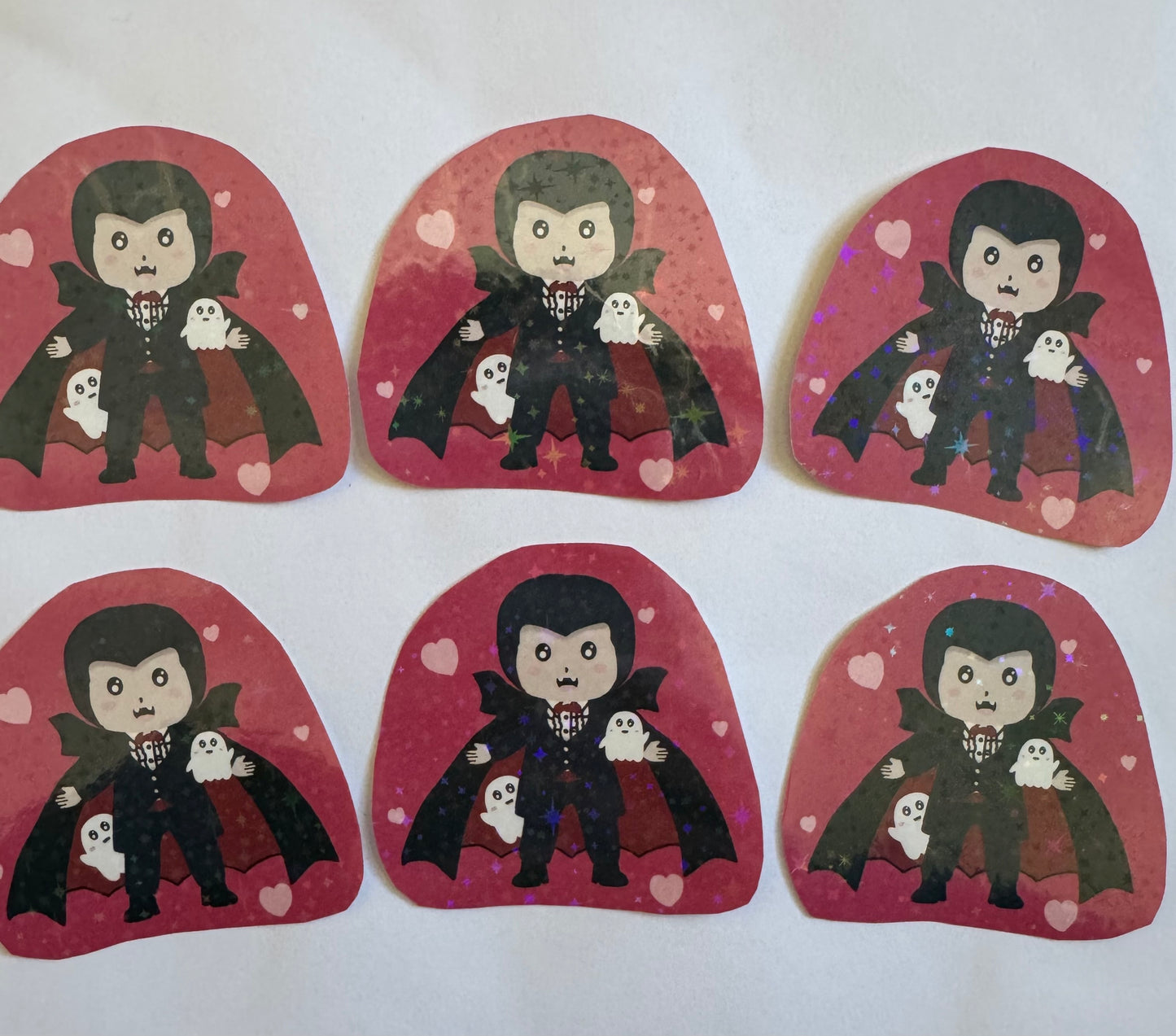 Dracula and Ghost Friends Sparkly Vinyl Sticker
