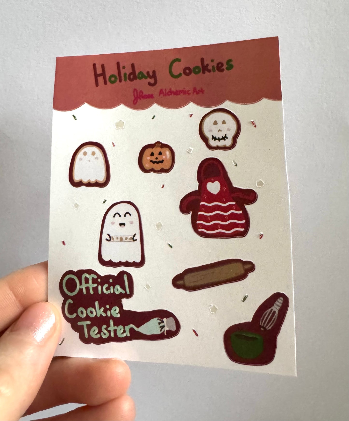 Holiday Cookies Bakery White Glossy Sticker Sheet