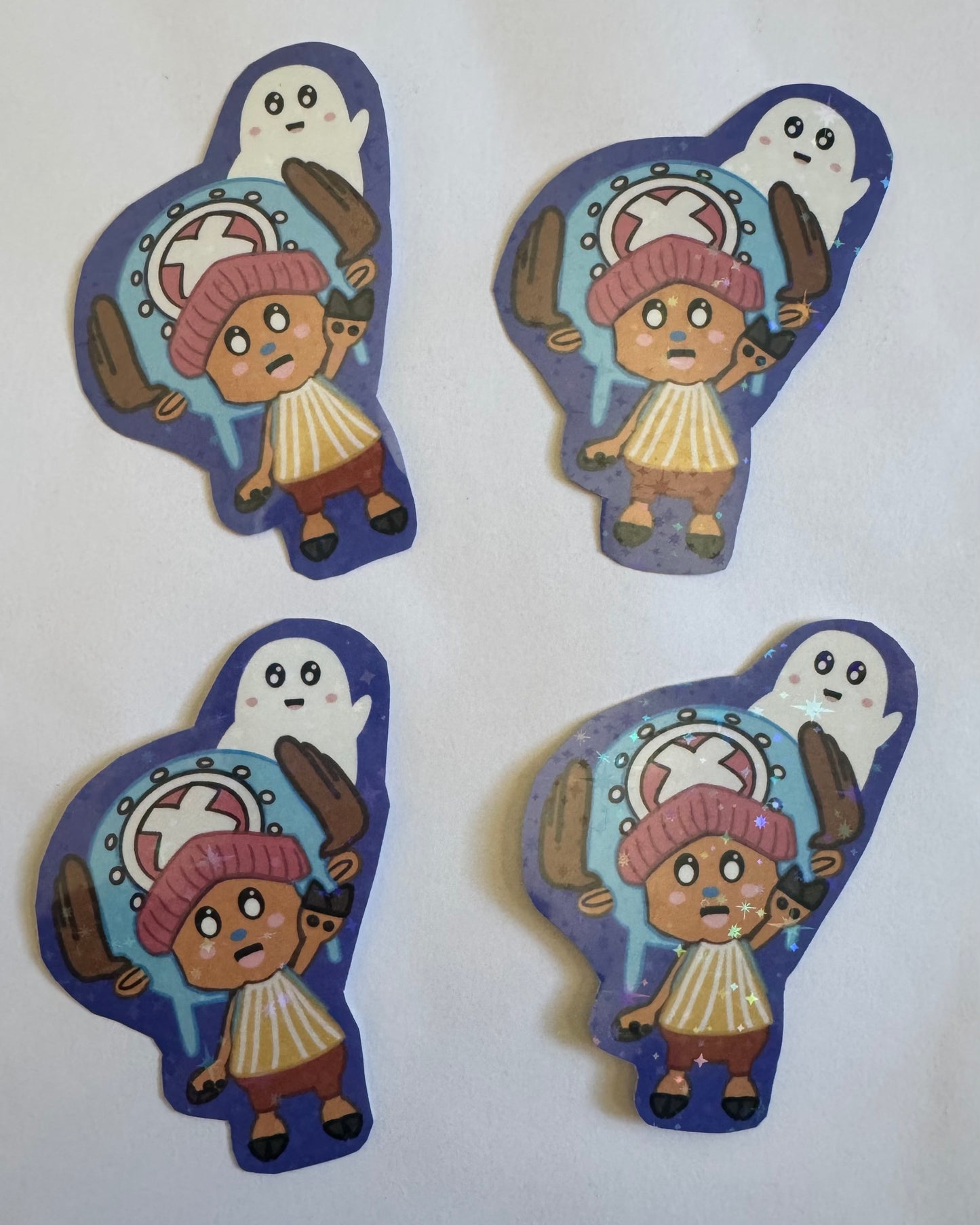 Reindeer and Ghost Sparkly Vinyl Sticker