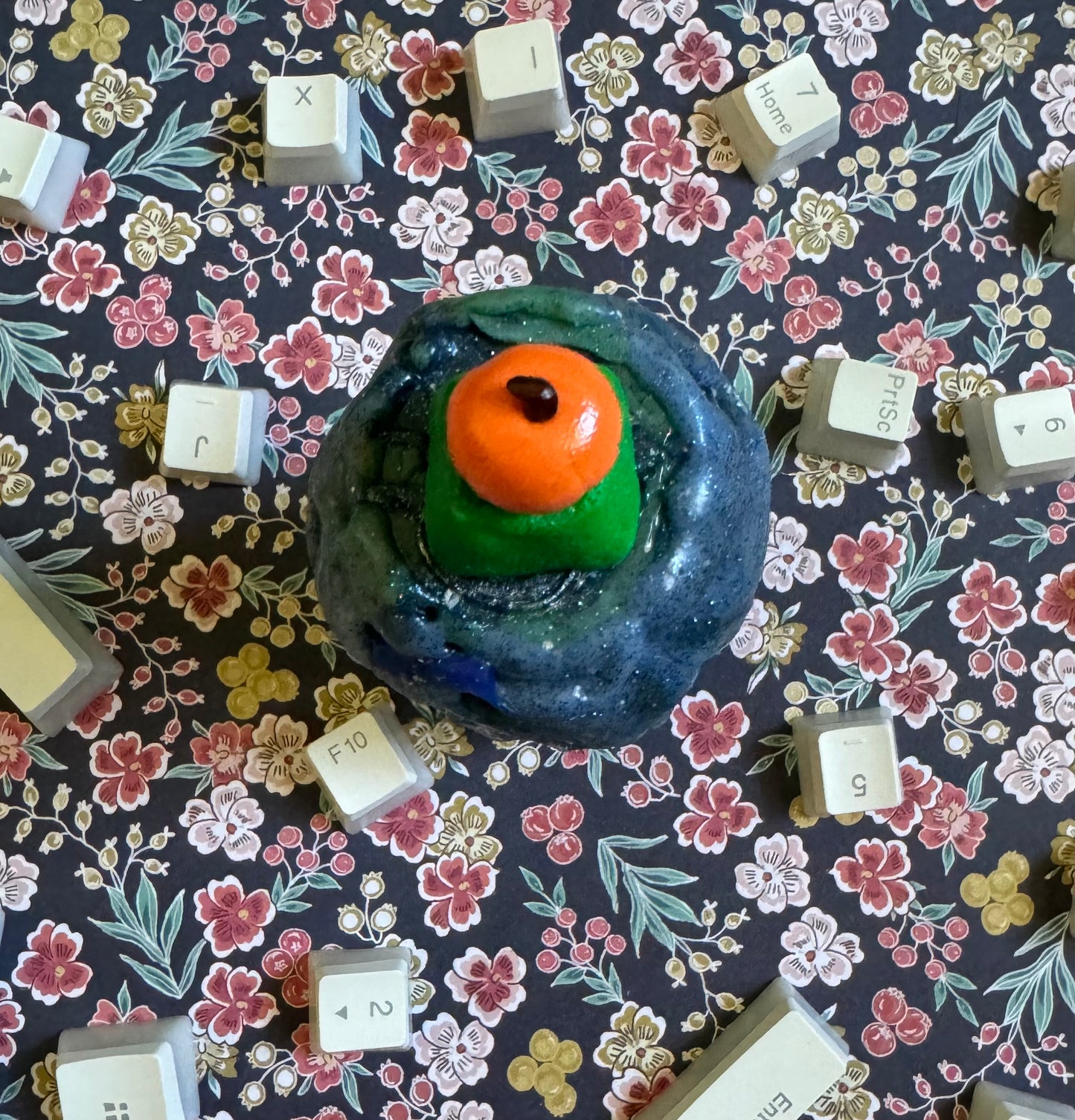 Pumpkin Polymer Clay Keycap