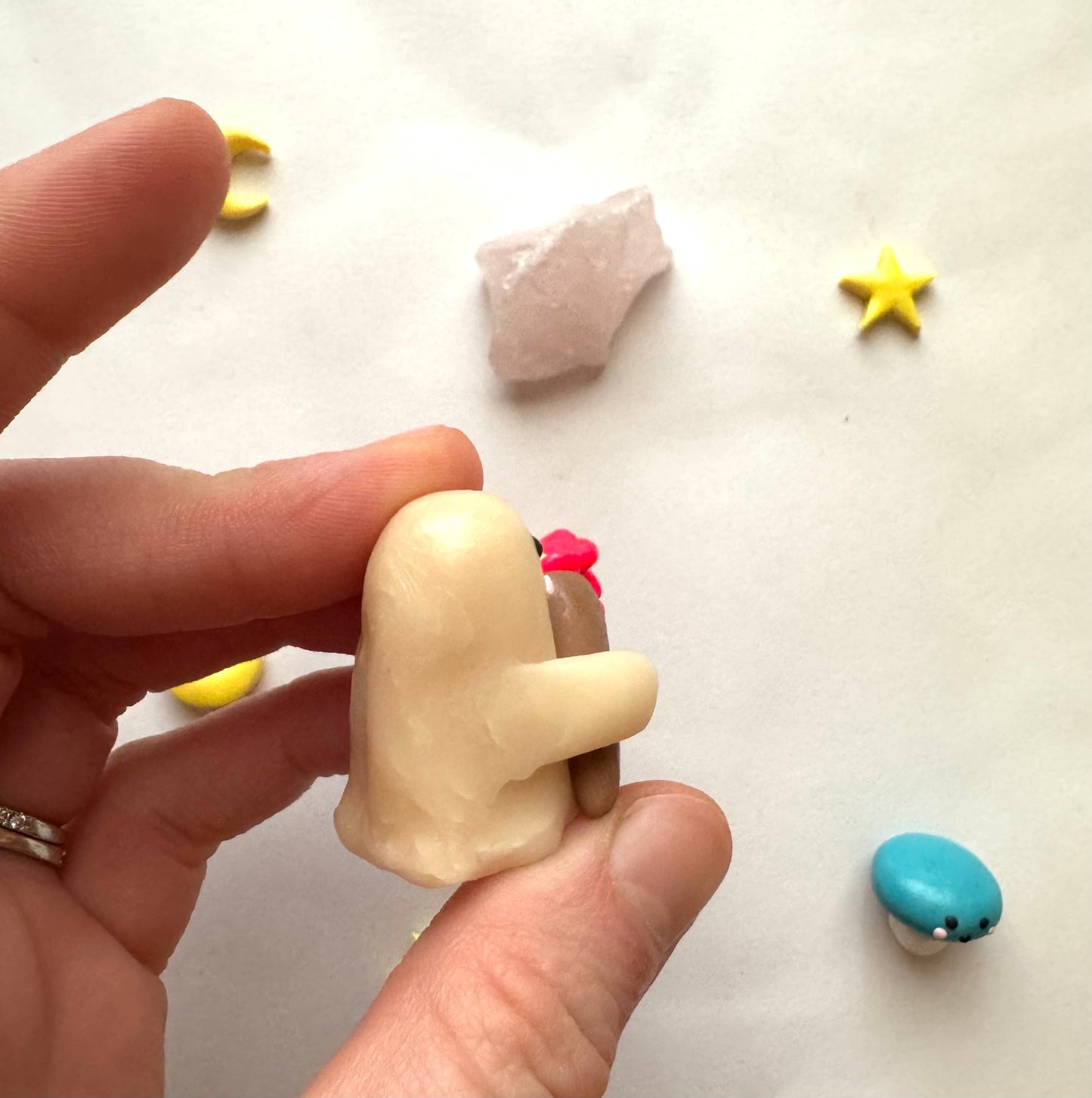 Clay Flower Bouquet Ghost Desk Friend