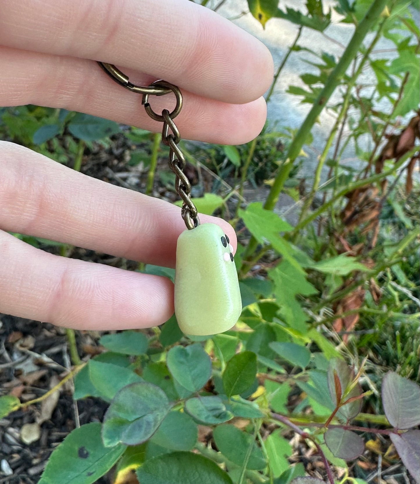 Glow in the Dark Clay Ghost Keychain
