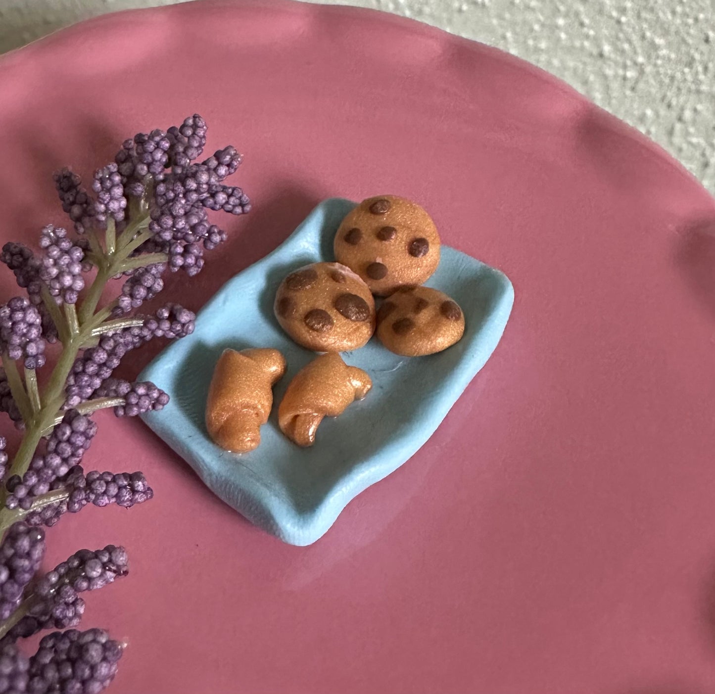 Tray of Cookies and Croissants Clay Set