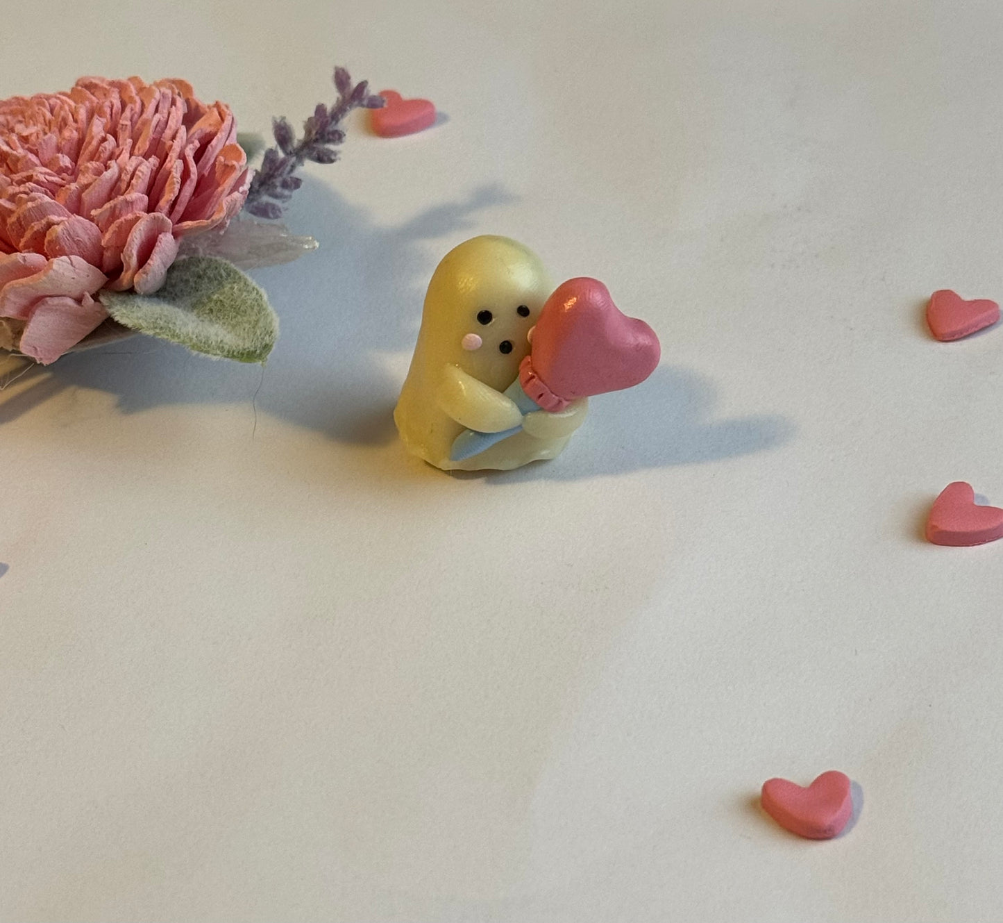 Clay Ghost Heart Scepter Desk Friend