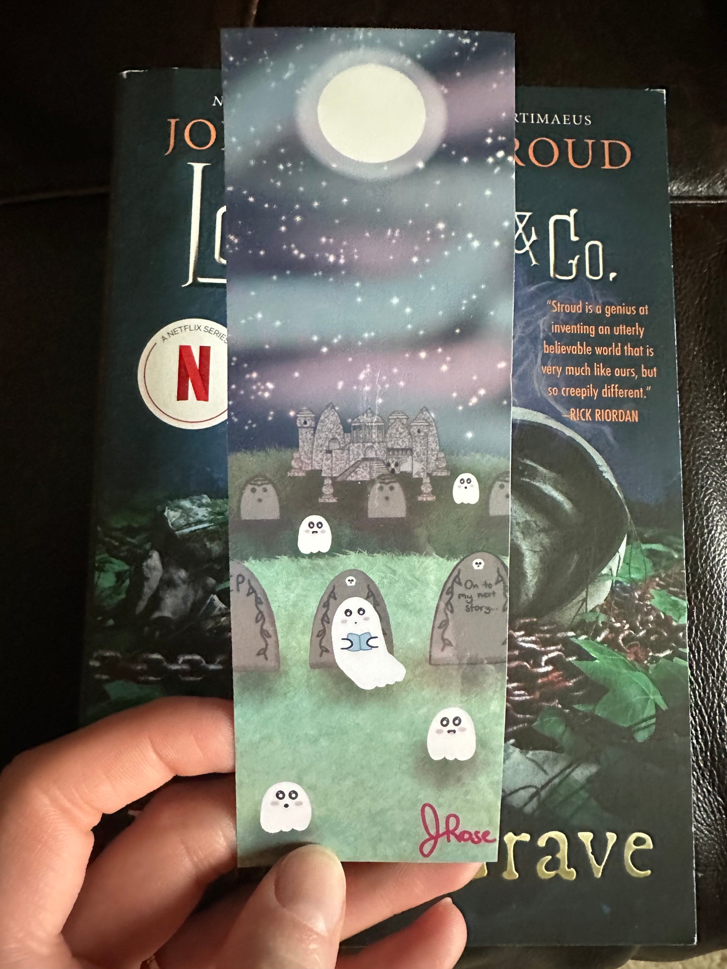 “On to My Next Story” Spooky Ghost Laminated Bookmark