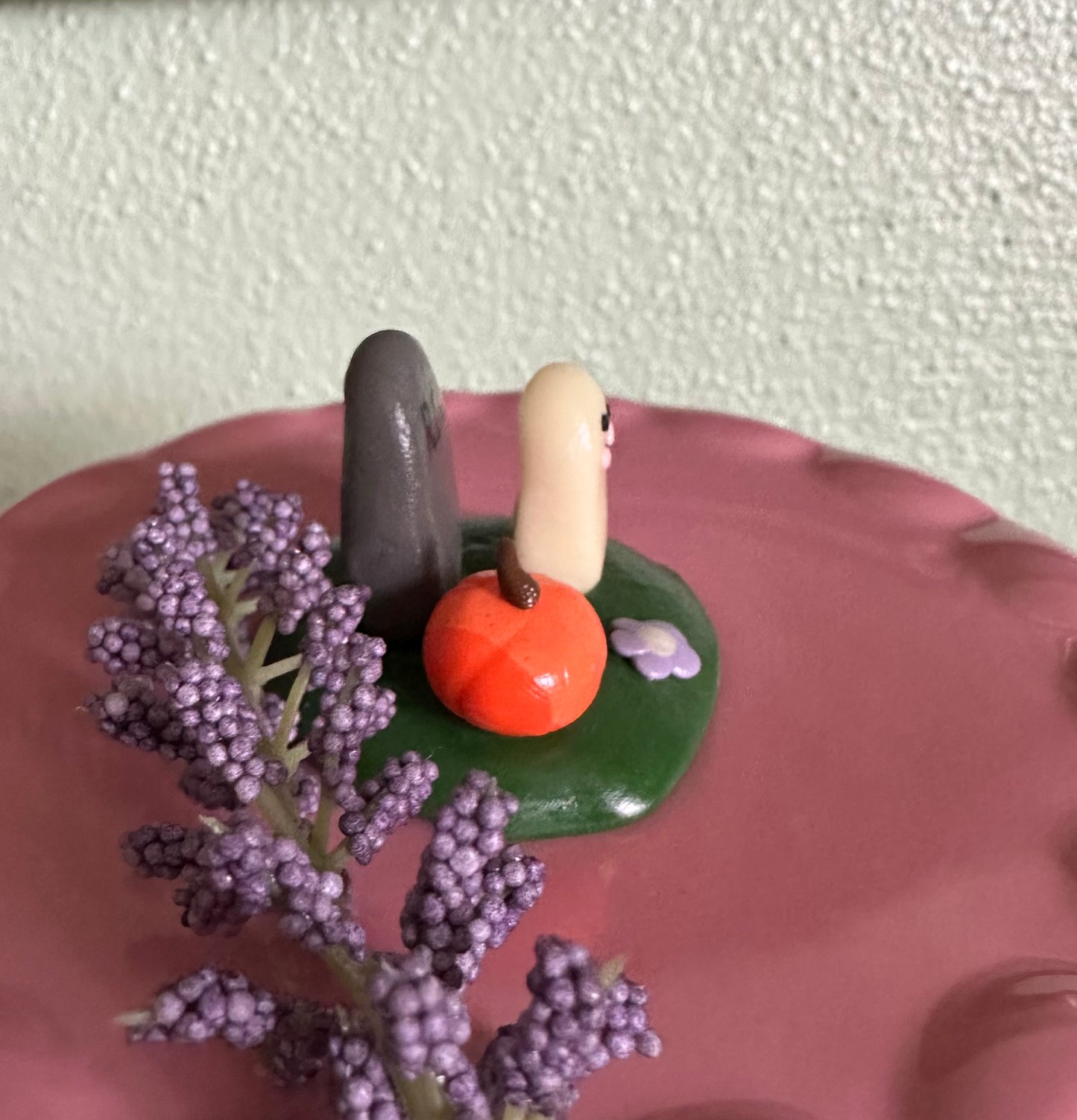 Gravestone and Ghost Clay Desk Friend