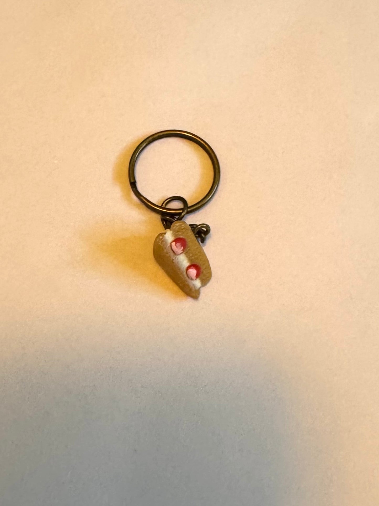 Clay Strawberry Sandwich Keychain