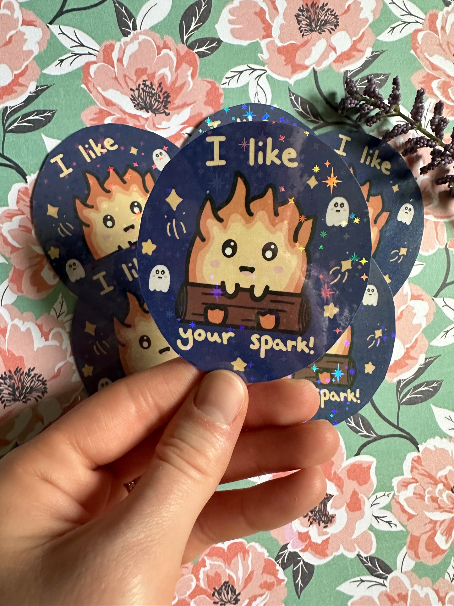 I Like Your Spark Fire Friend Sparkly Vinyl Sticker