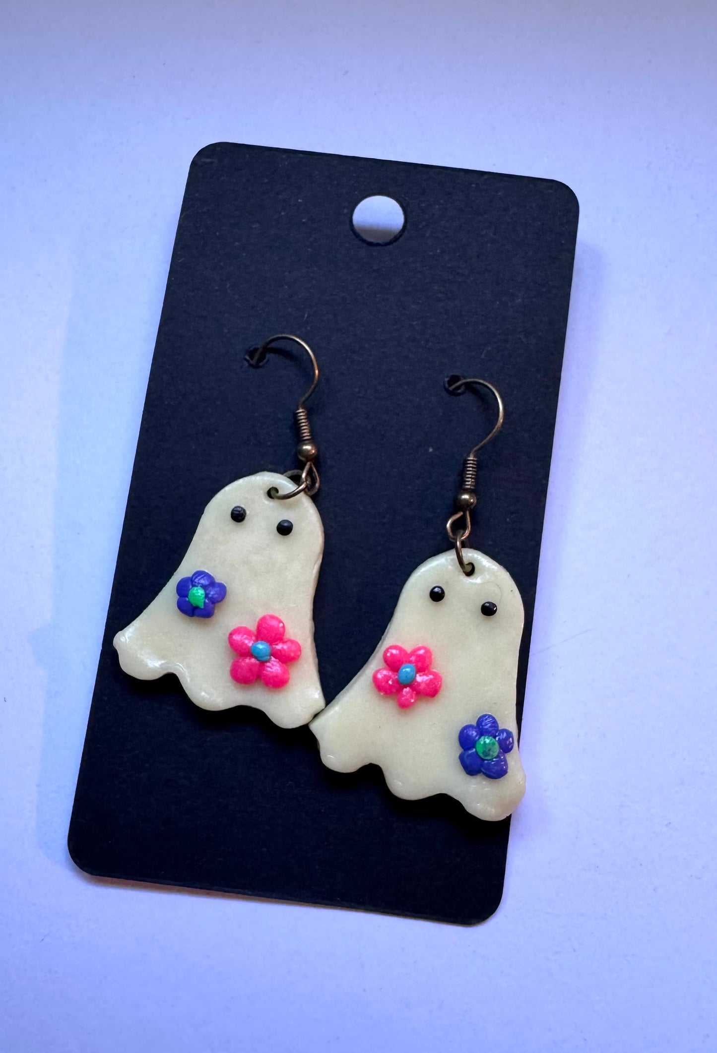 Glow in the Dark Floral Ghost Earrings