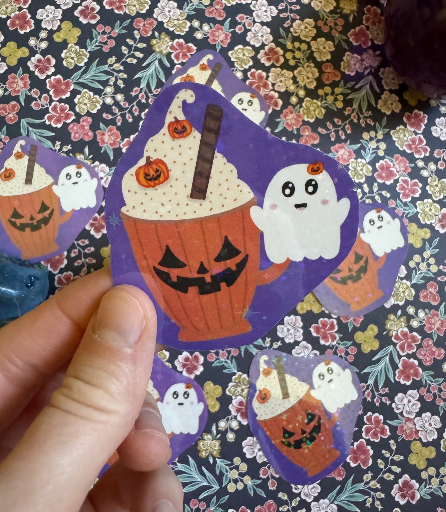 Pumpkin Spice Latte Sparkly Vinyl Sticker