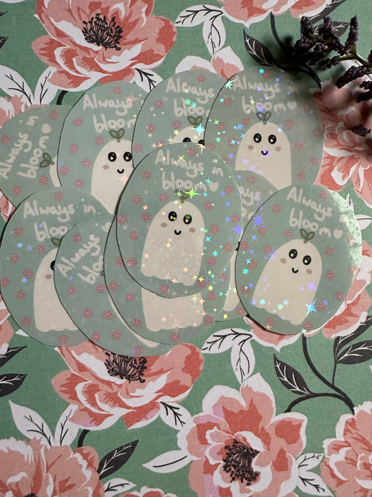 Always in Bloom Sparkly Vinyl Sticker