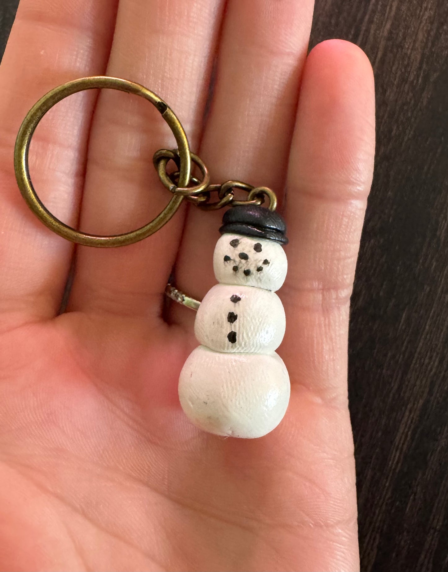 Clay Snowman Keychain