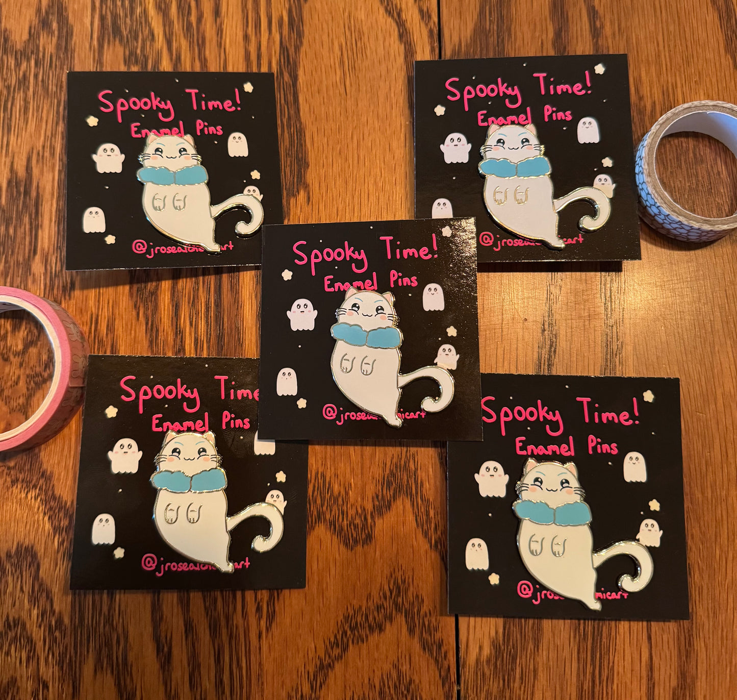 Midnight the Ghost Cat Enamel Pin