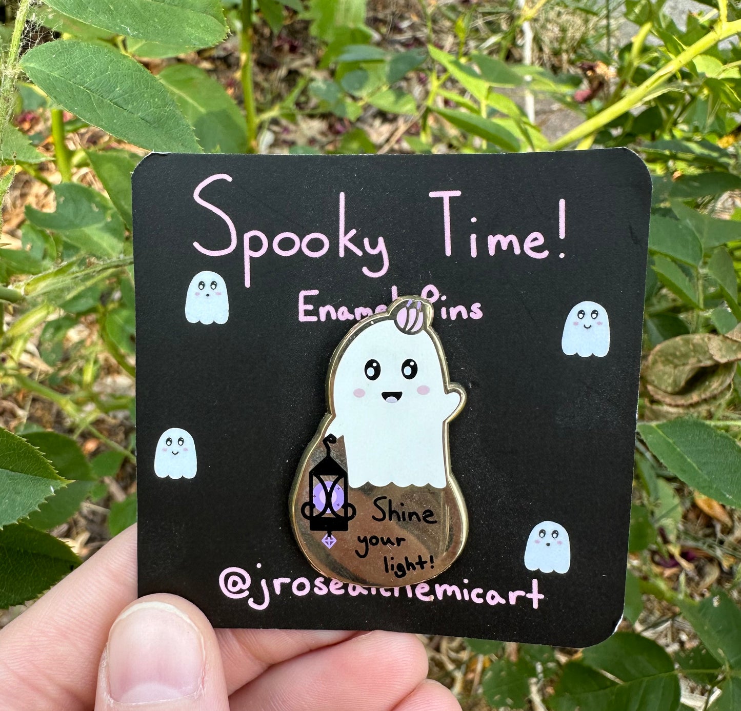 Shine Your Light Ghost Enamel Pin