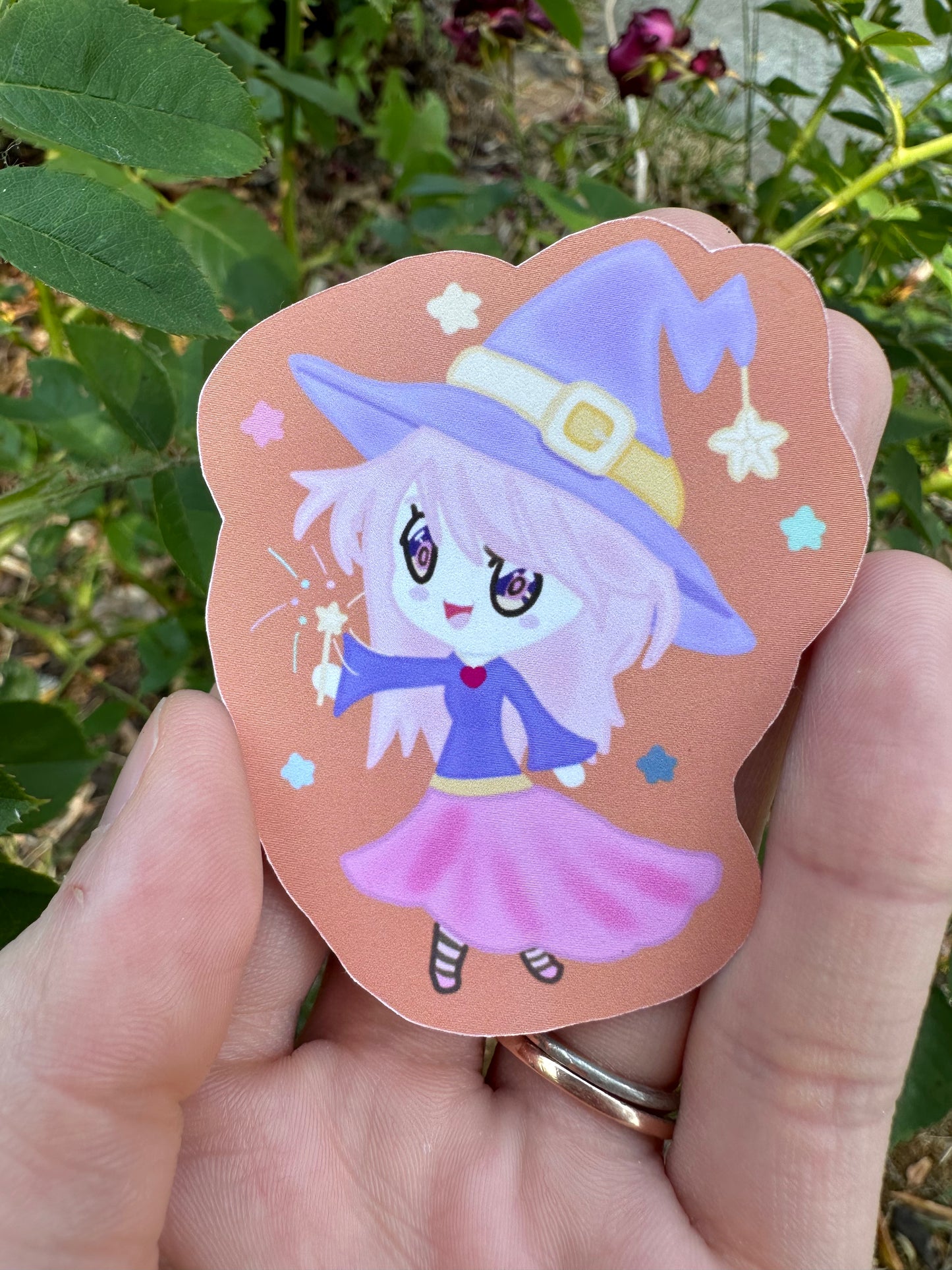 Cute Chibi Witch Glossy Sticker