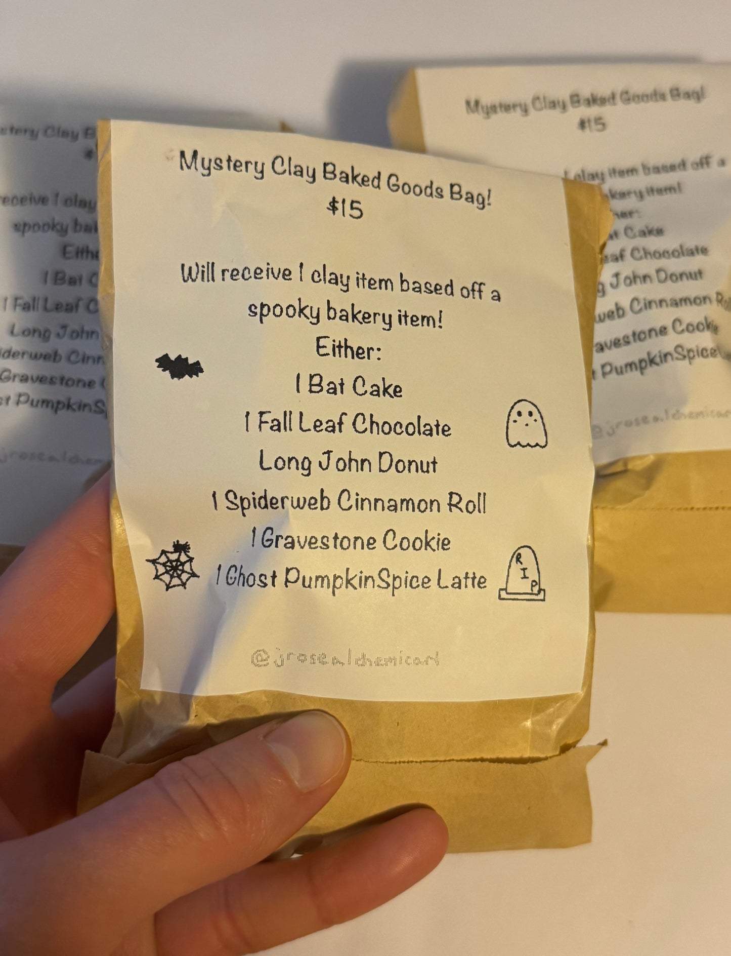 Spooky Baked Goods Clay Mystery Bags