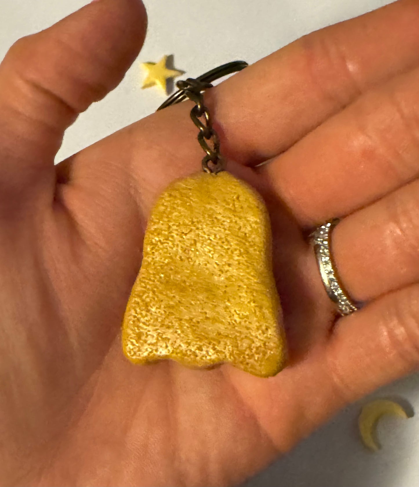 Strawberry and Blueberry Ghost Pancake Clay Keychain