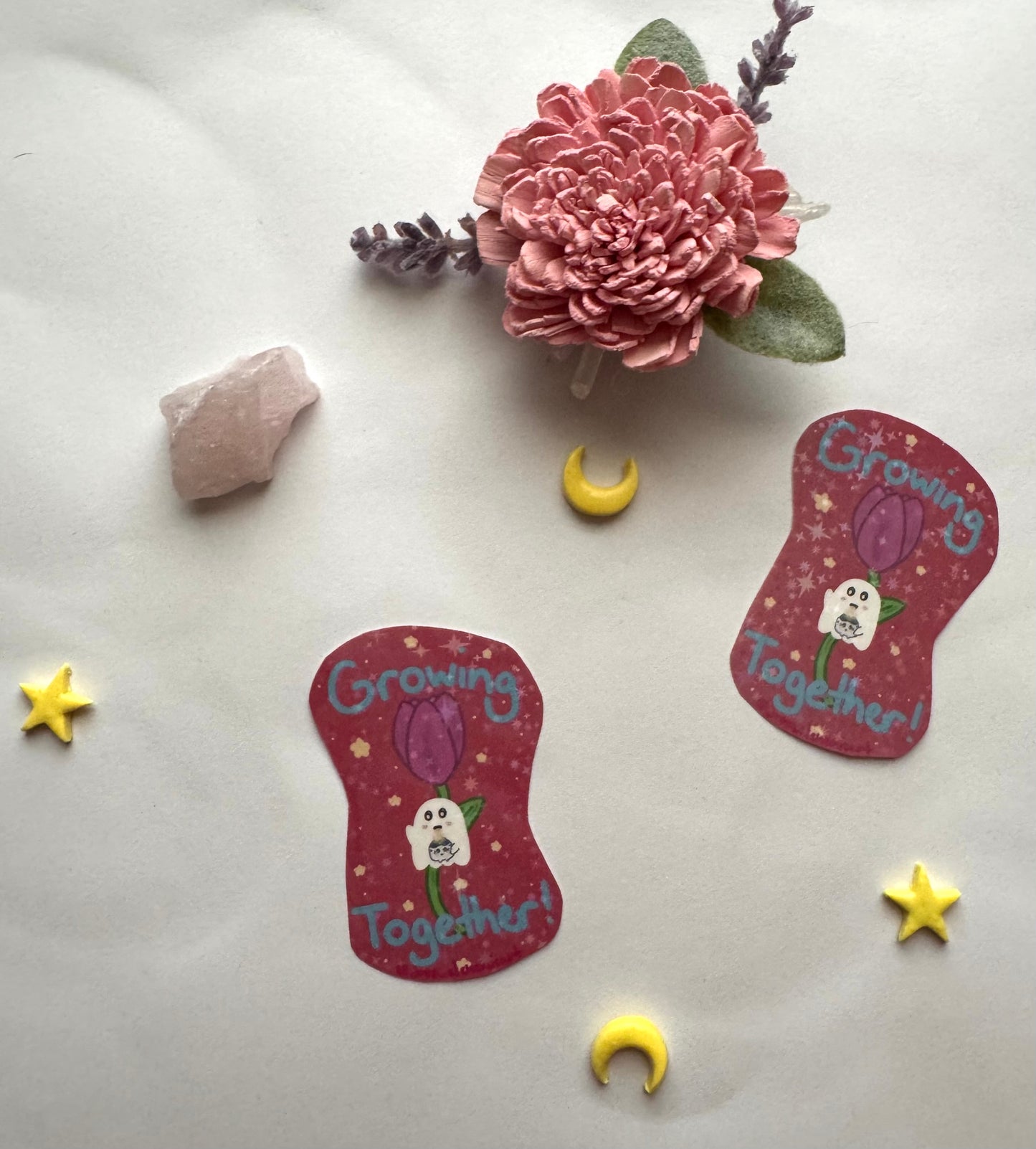 Growing Together with the Flowers Sparkly Vinyl Sticker
