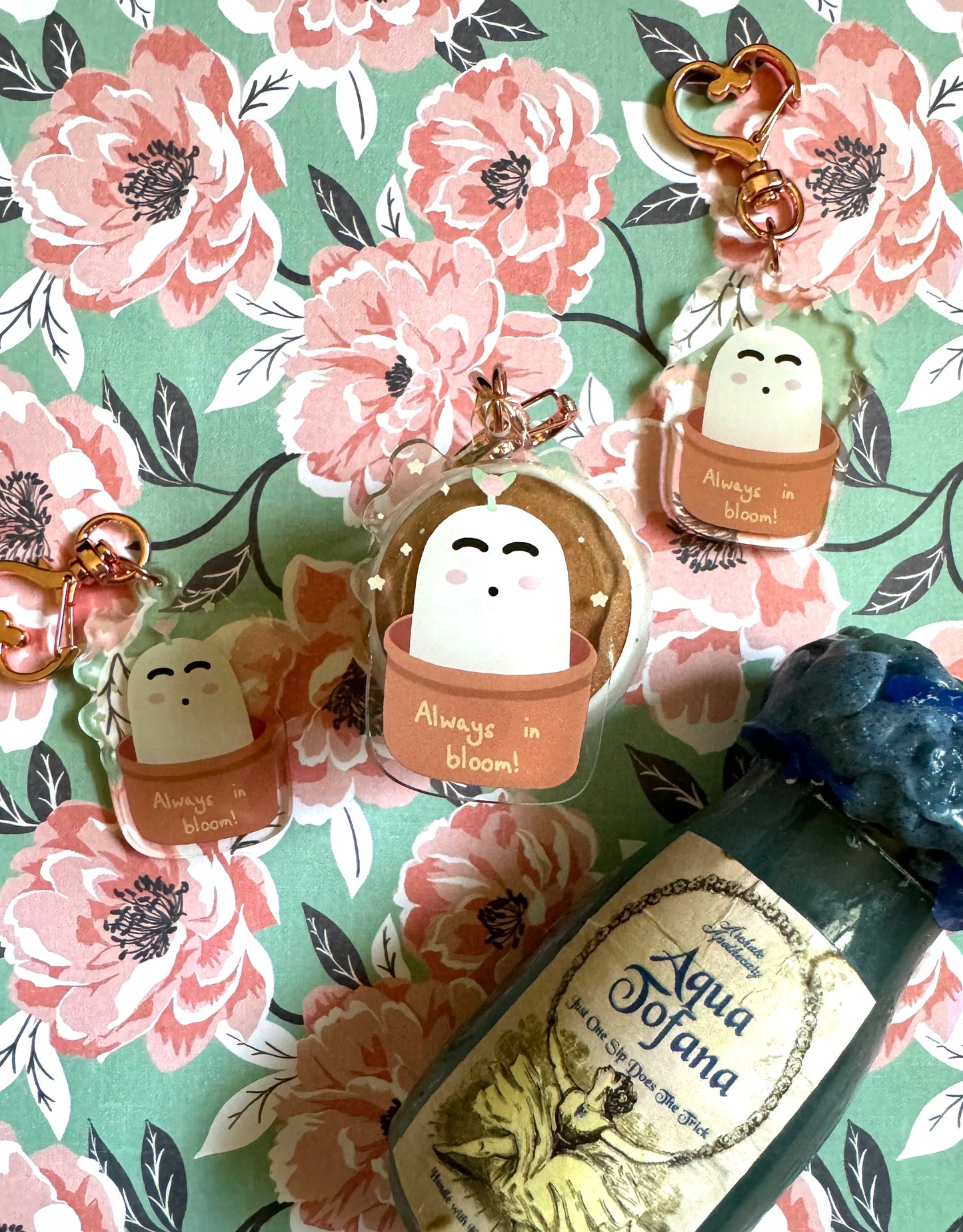 Always in Bloom Acrylic Ghost Keychain