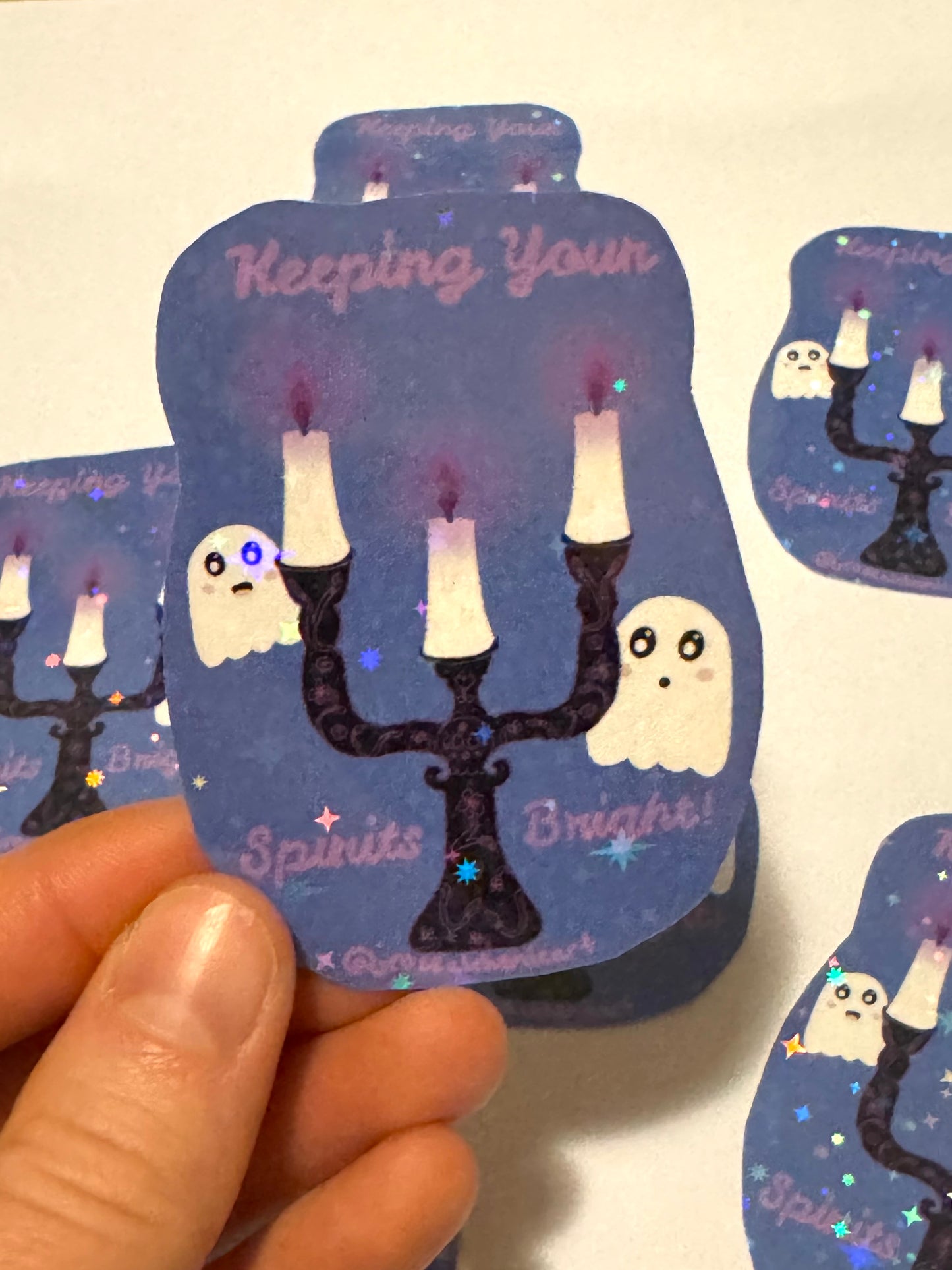 Keeping Your Spirits Bright Sparkly Vinyl Sticker