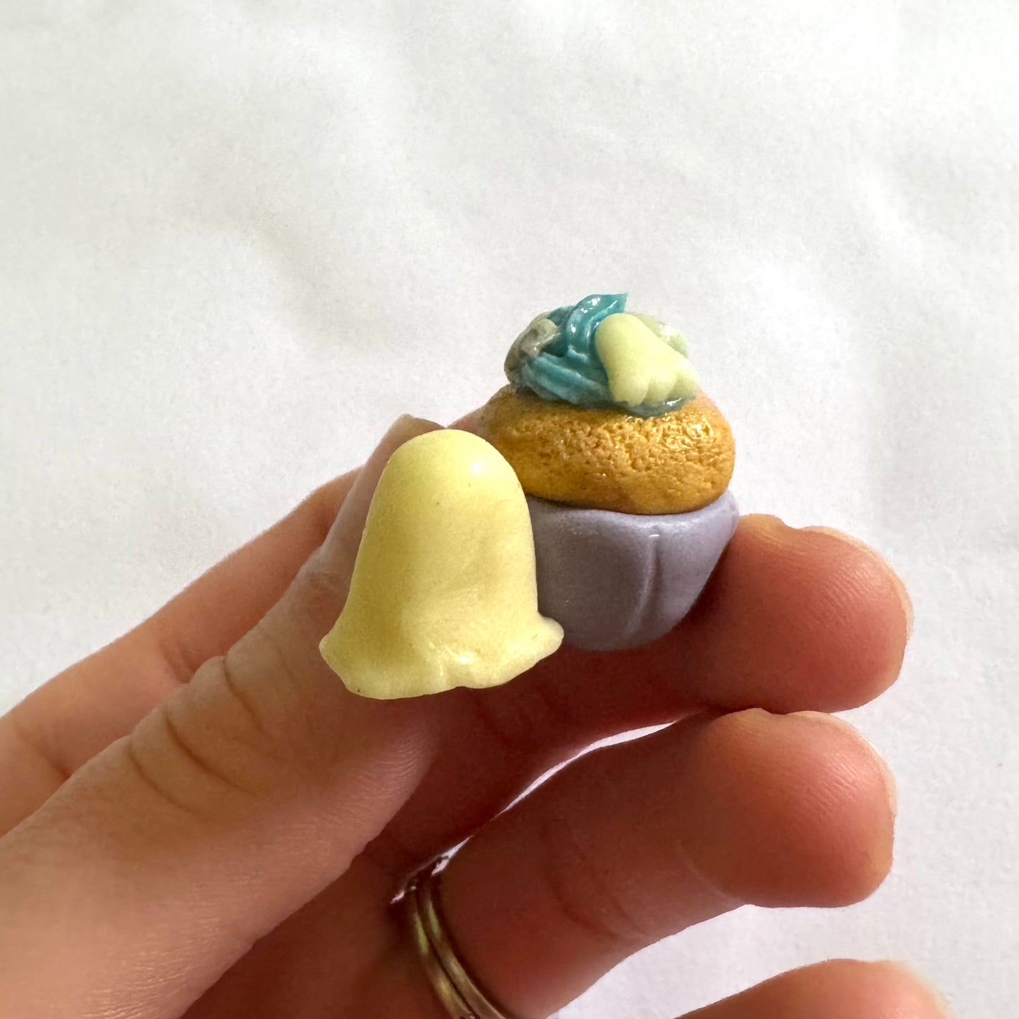 Clay Spooky Cute Frosted Cupcake and Glow in the Dark Ghost