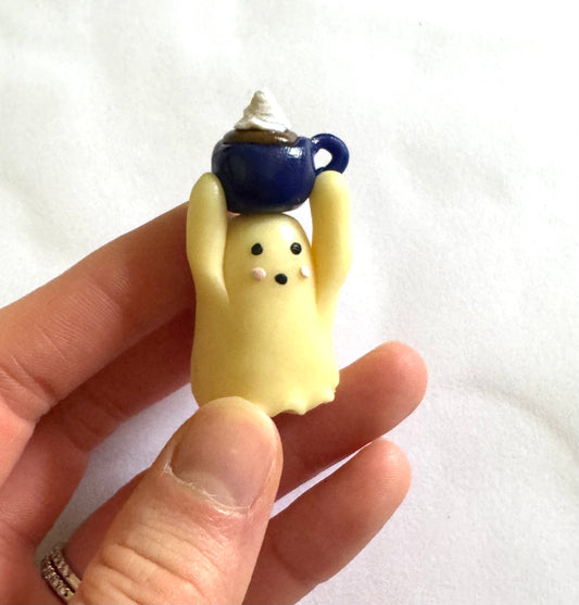 Mini Clay Coffee Ghost Friend