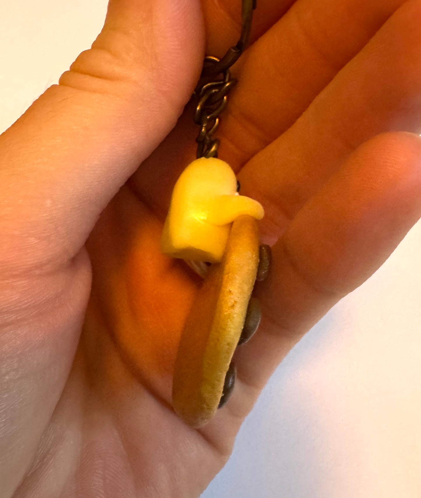 Clay Chocolate Chip Cookie Ghost Keychain