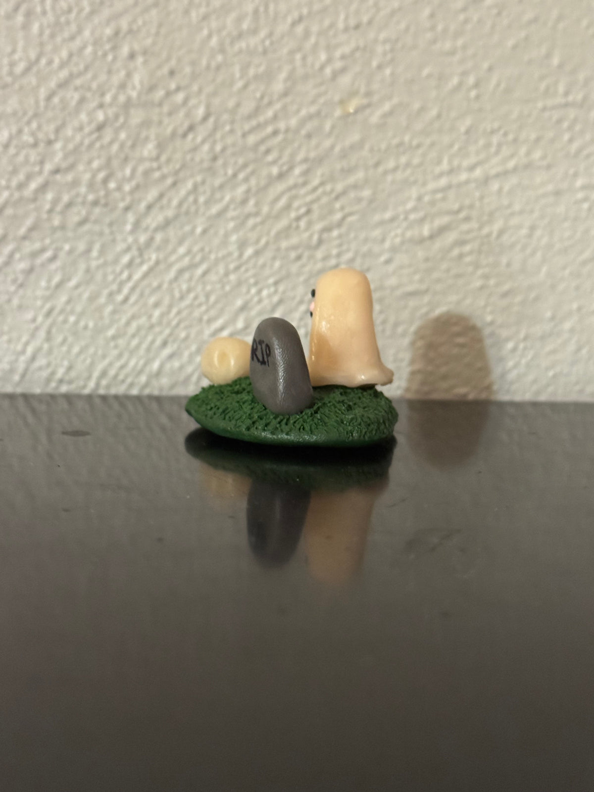 Gravestone and Ghost Clay Desk Friend