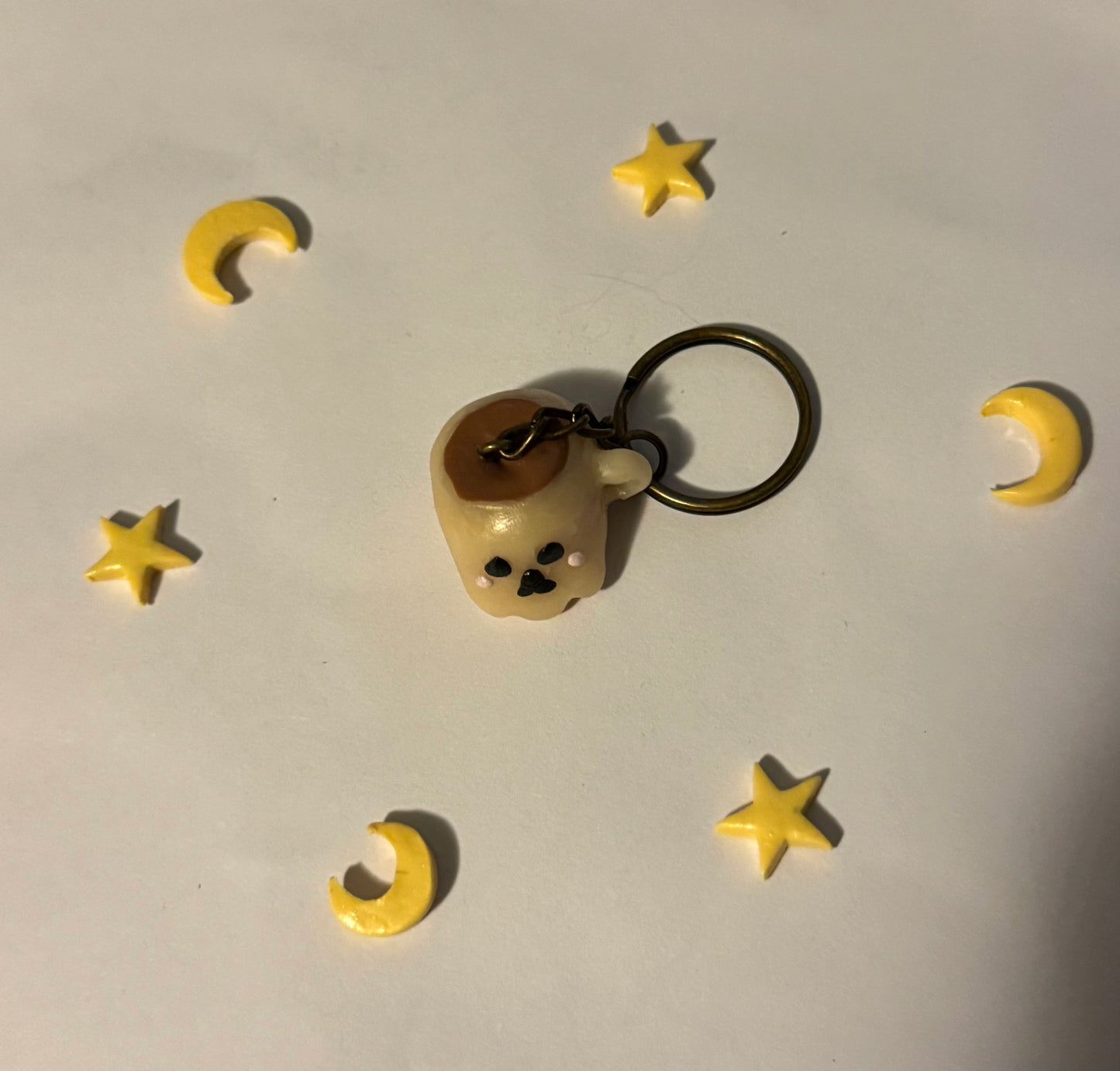 Skull Coffee Mug Clay Glow in the Dark Keychain