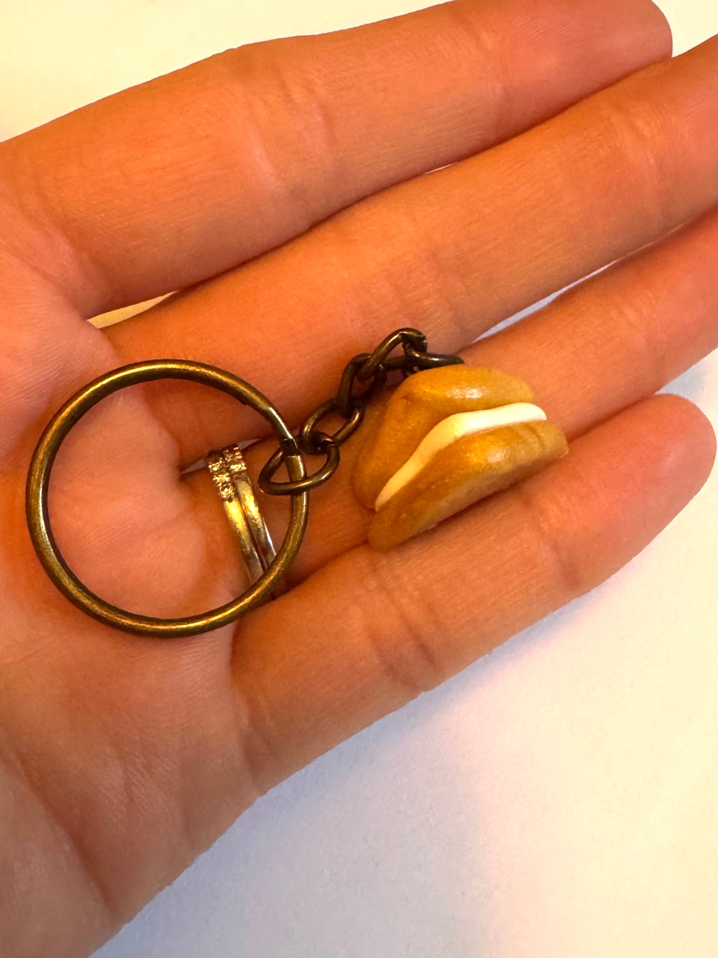 Clay Strawberry Sandwich Keychain