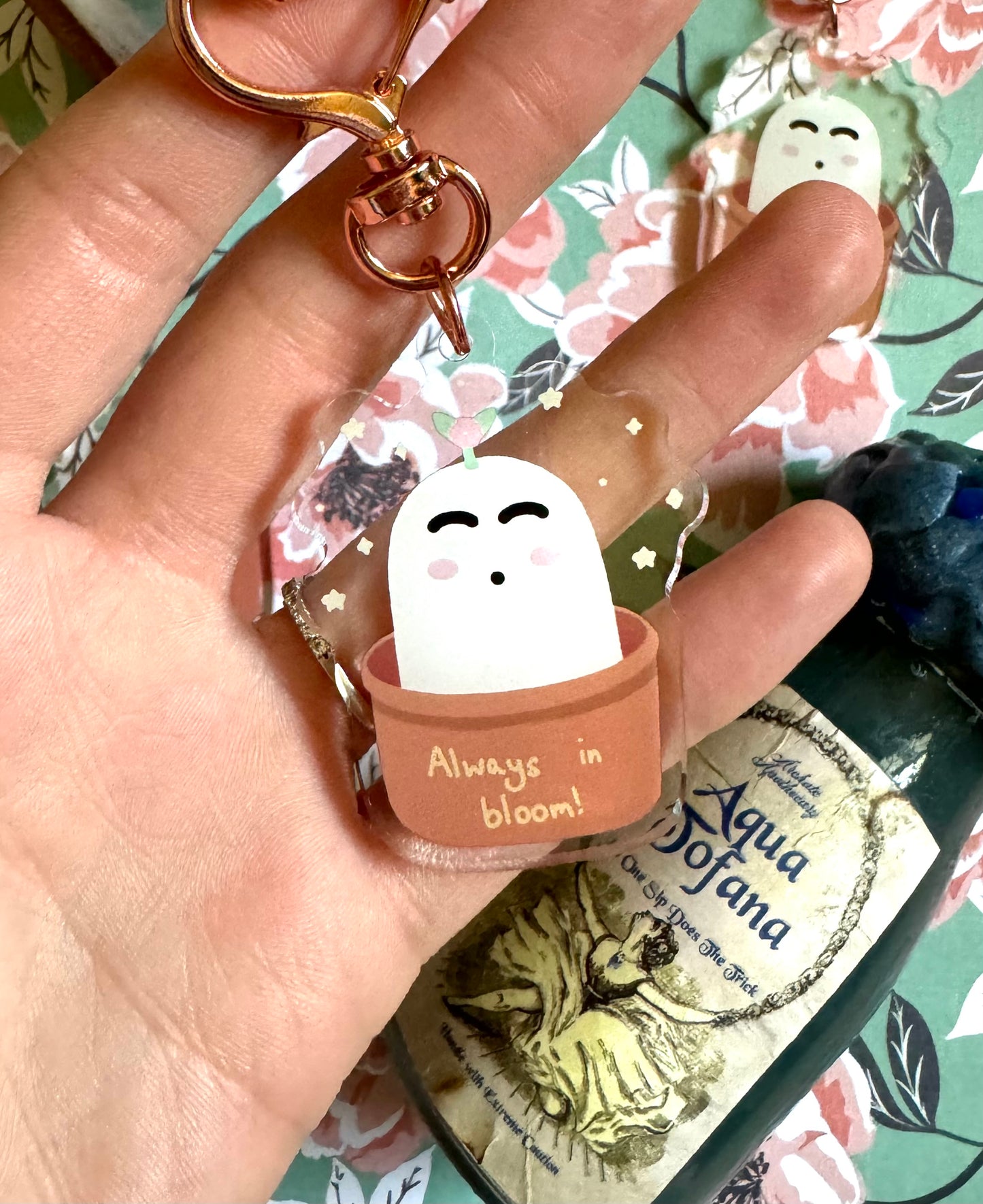 Always in Bloom Acrylic Ghost Keychain