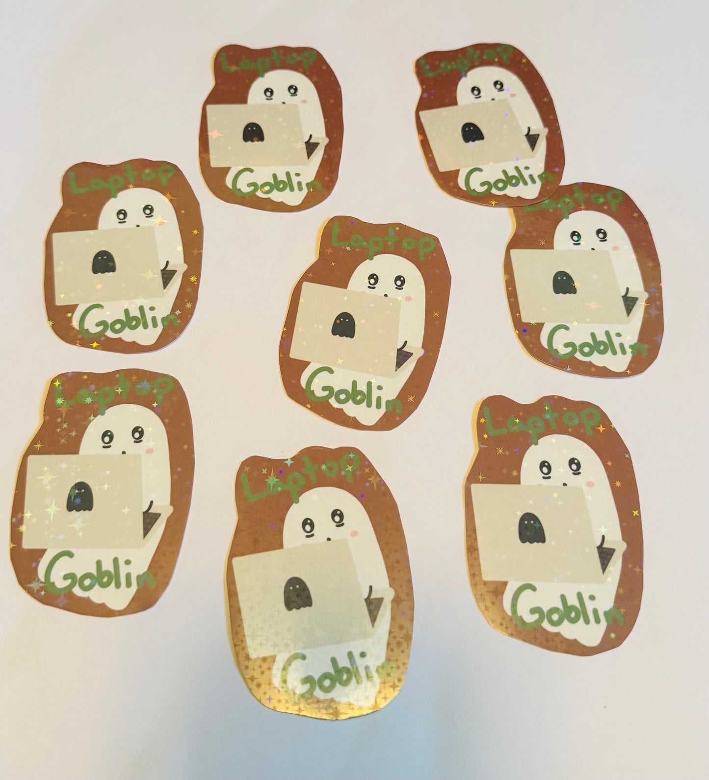 Laptop Goblin Sparkly Holographic Vinyl Sticker