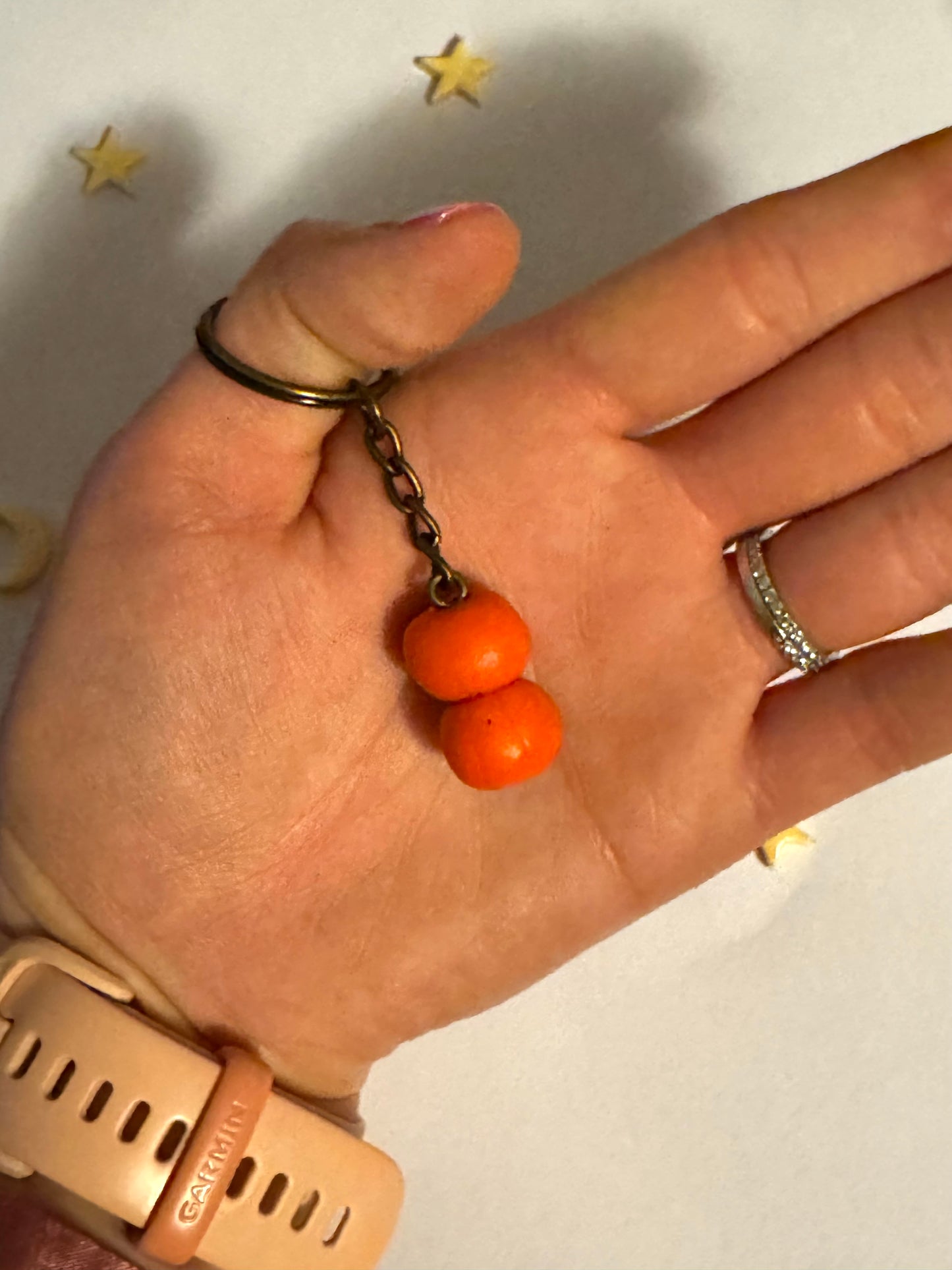 Double Pumpkin, Double Trouble Clay Keychain