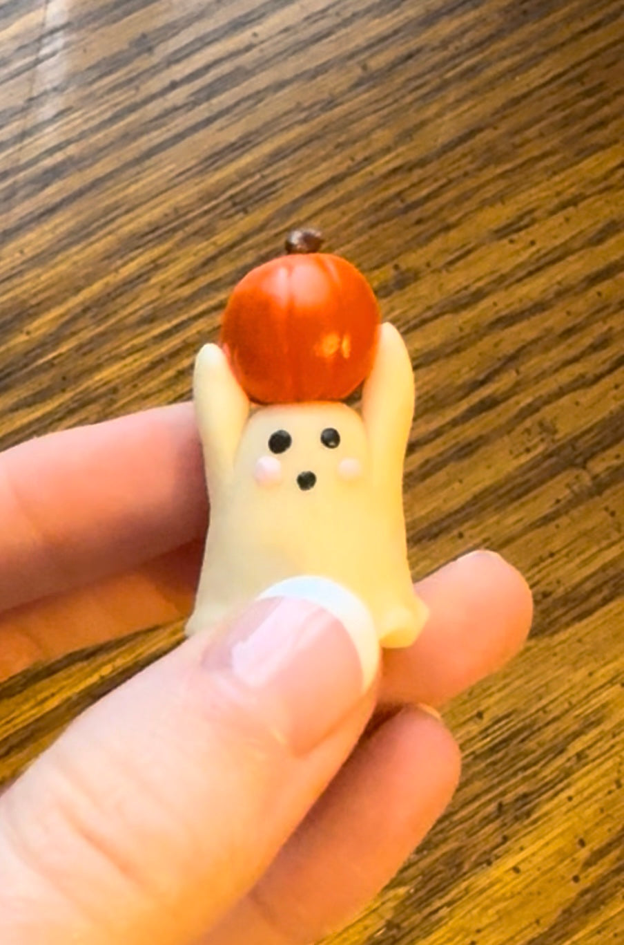 Clay Pumpkin and Ghost Desk Friend
