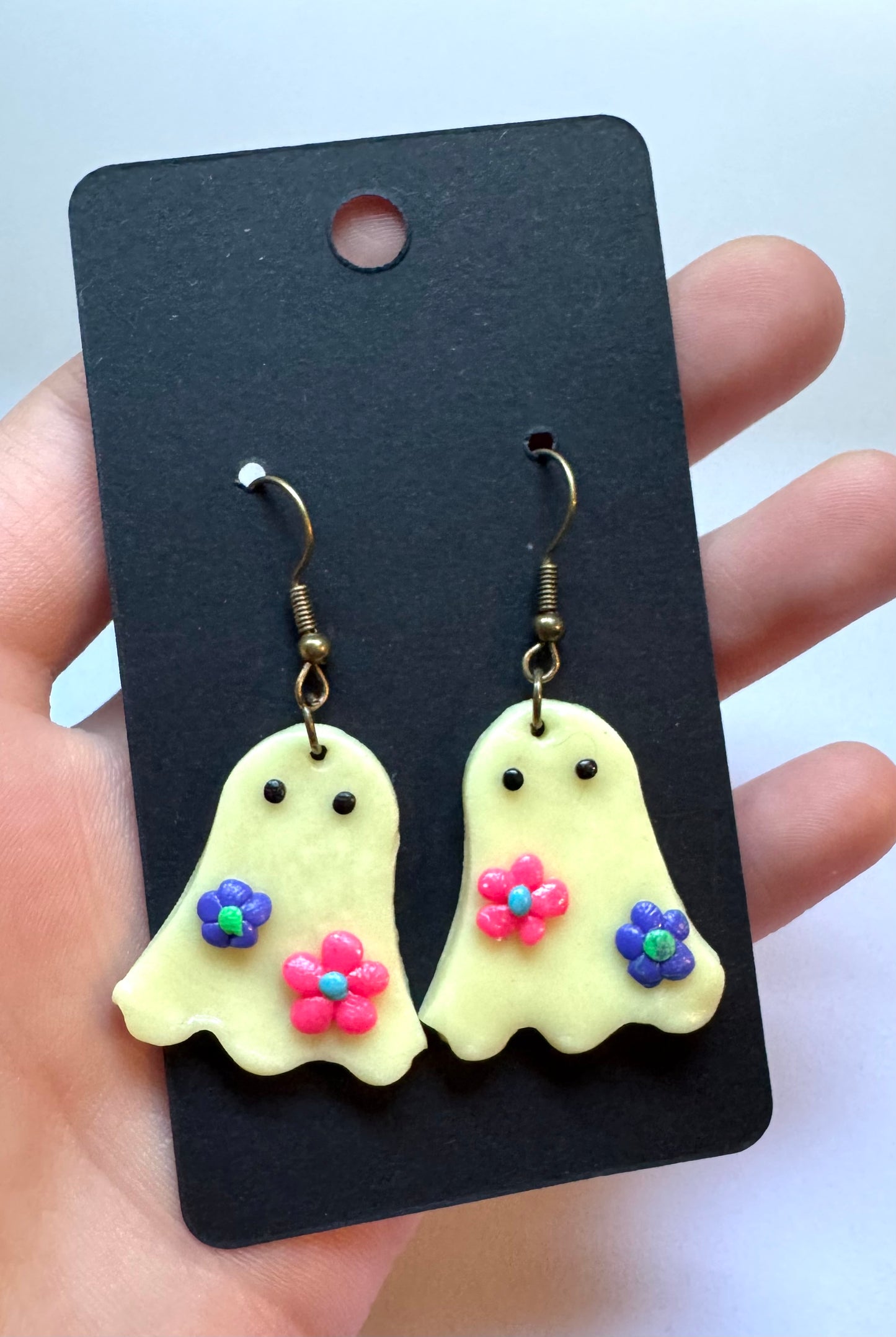 Glow in the Dark Floral Ghost Earrings