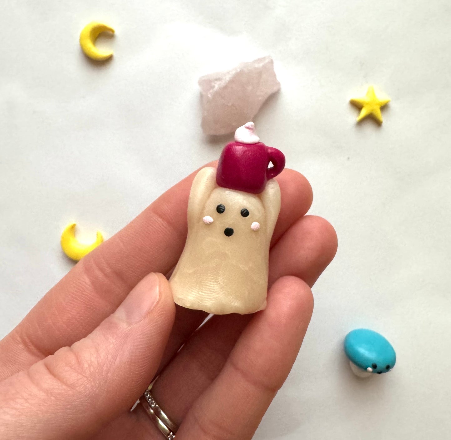 Mini Clay Coffee Ghost Friend