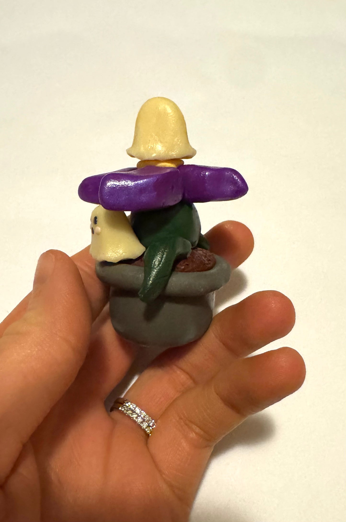 Flower Pot Clay Ghost Friend