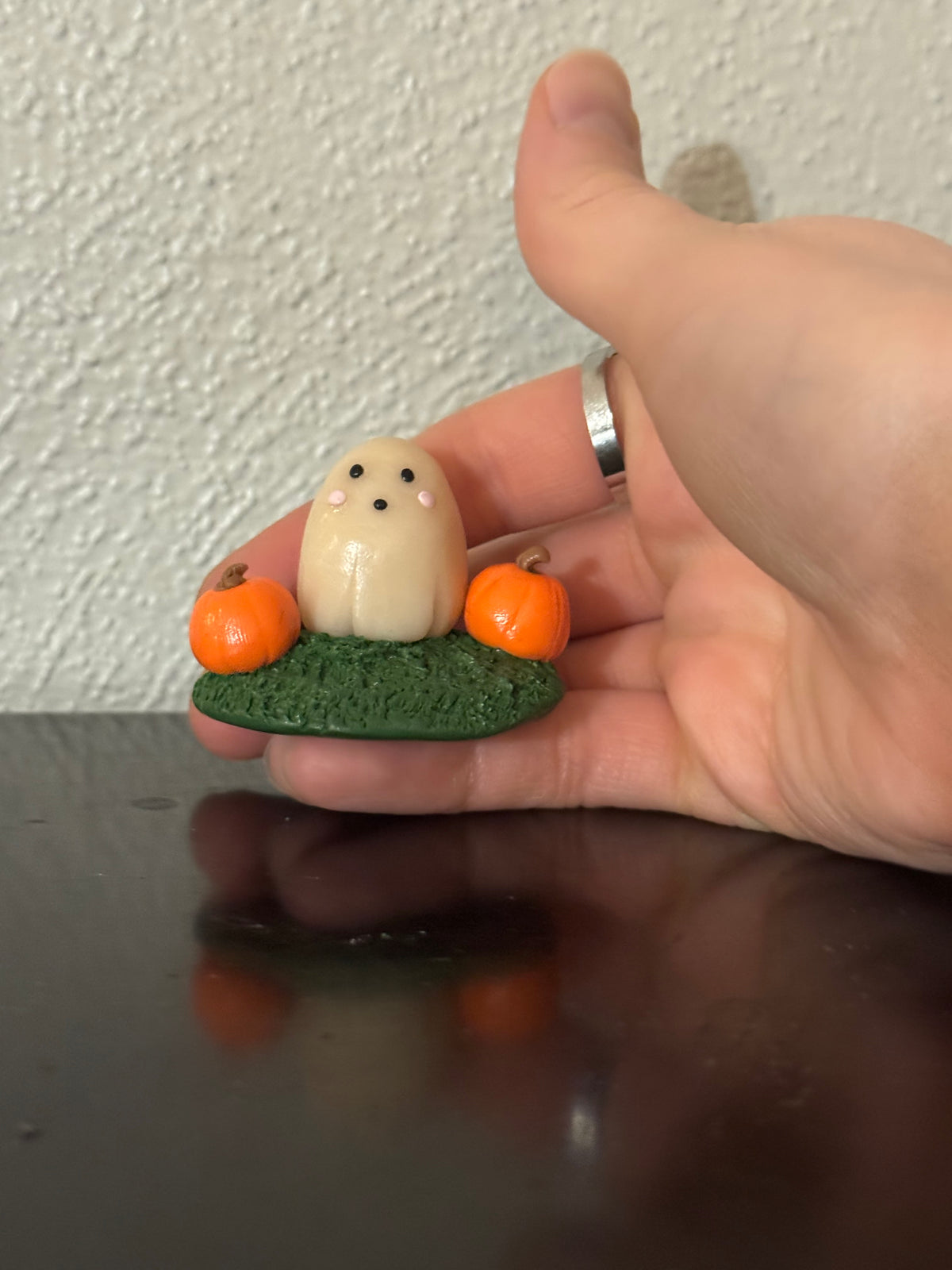 Clay Pumpkin Patch Ghost Pal