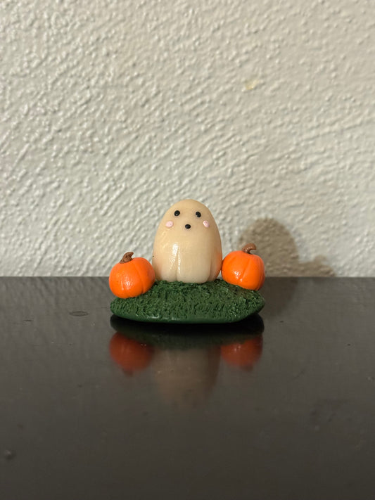 Clay Pumpkin Patch Ghost Pal