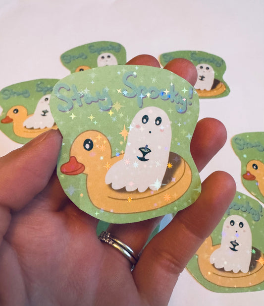 Stay Spooky Summerween Sparkly Holographic Vinyl Sticker