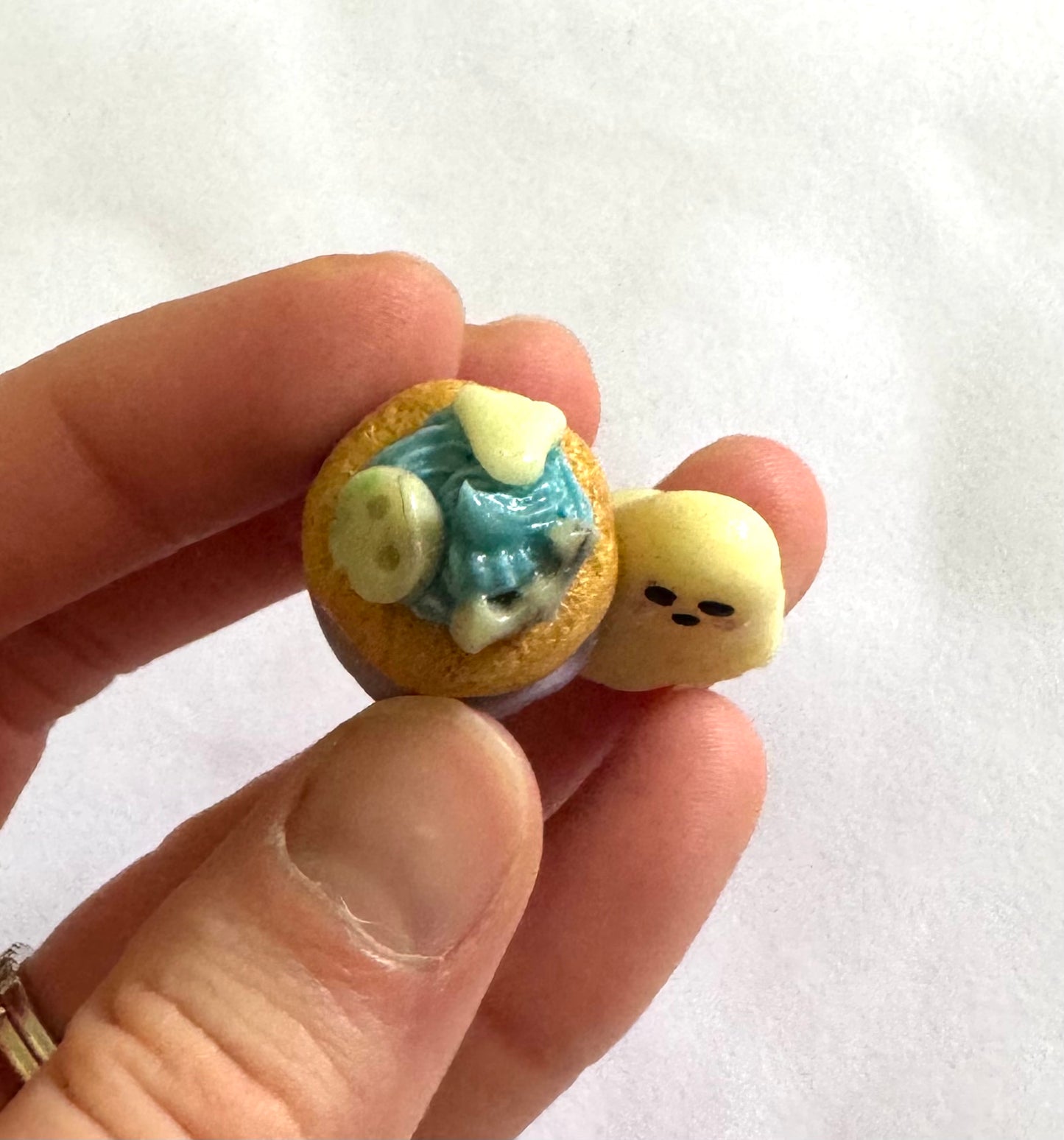 Clay Spooky Cute Frosted Cupcake and Glow in the Dark Ghost