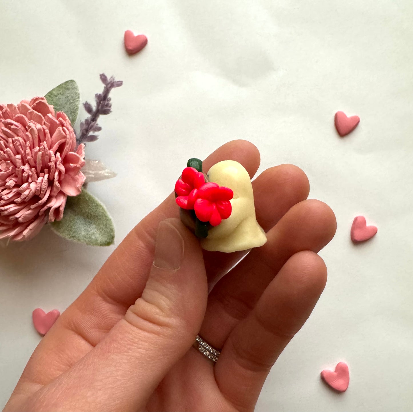 Clay Flower Bouquet Ghost Desk Friend