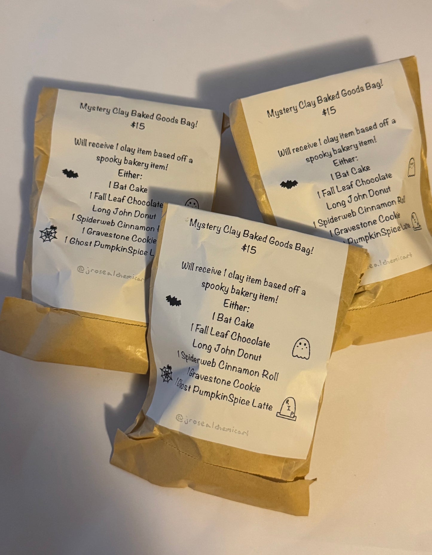 Spooky Baked Goods Clay Mystery Bags