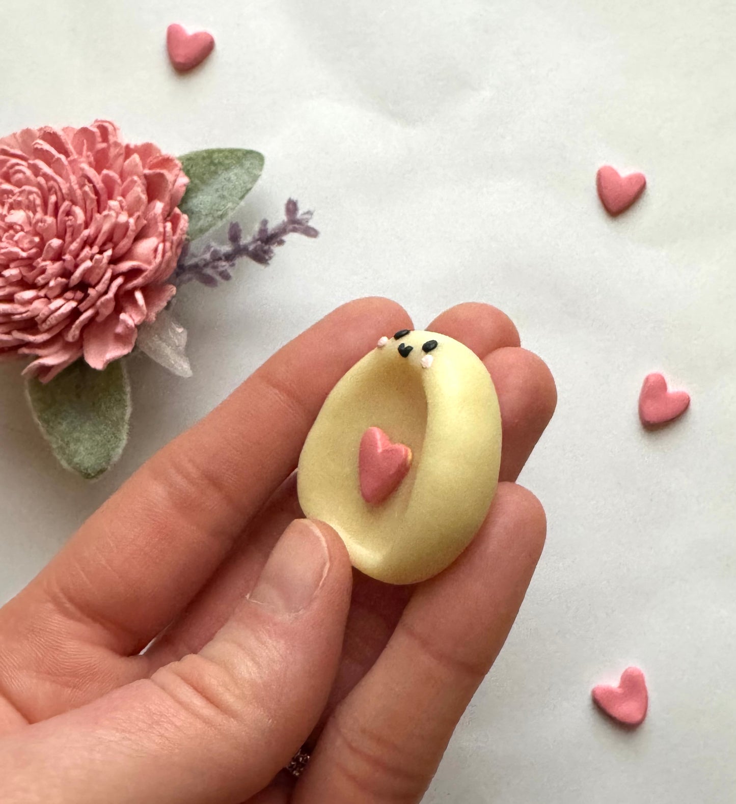 Ghost Hug Clay Worry Stone