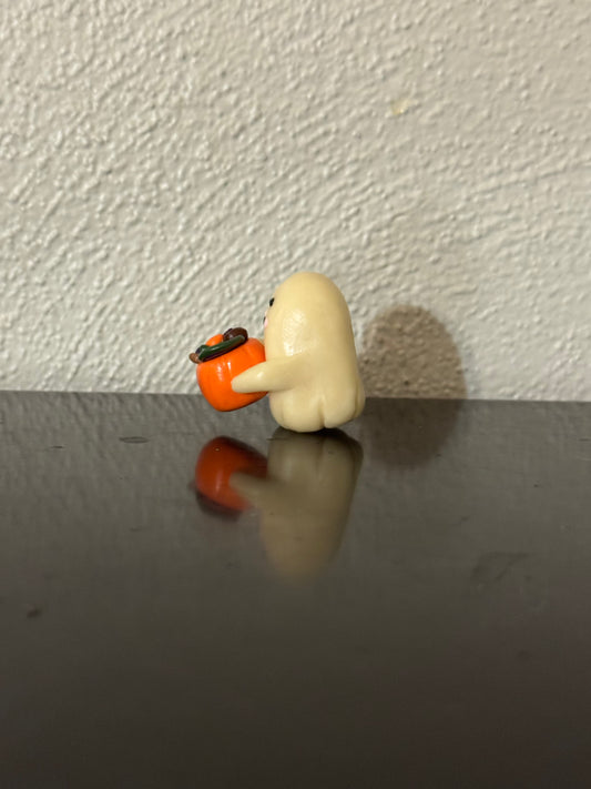 Clay Pumpkin Candy Basket Ghost