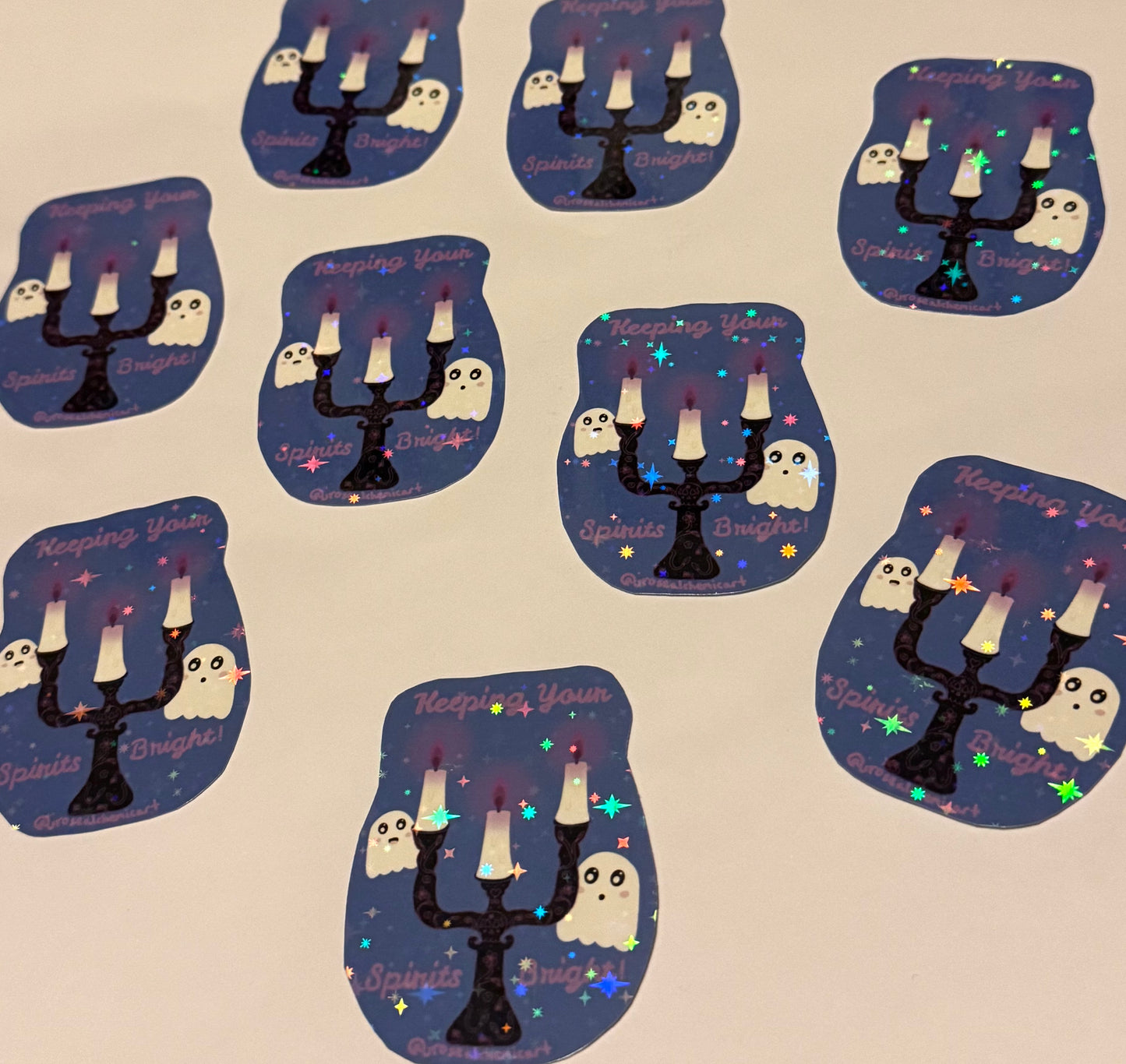 Keeping Your Spirits Bright Sparkly Vinyl Sticker